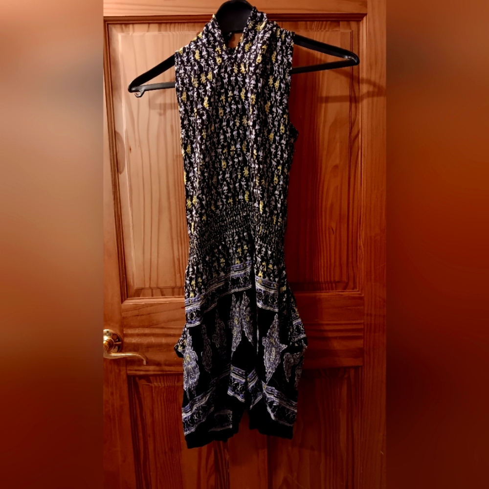 MSK summer romper white and yellow paisley design